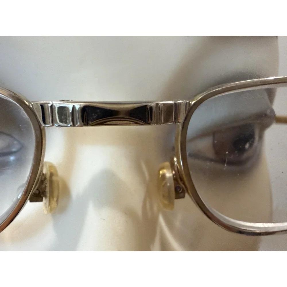 Vintage Retro Folding Glasses Frames Only Gold Metal Collapsible Temples